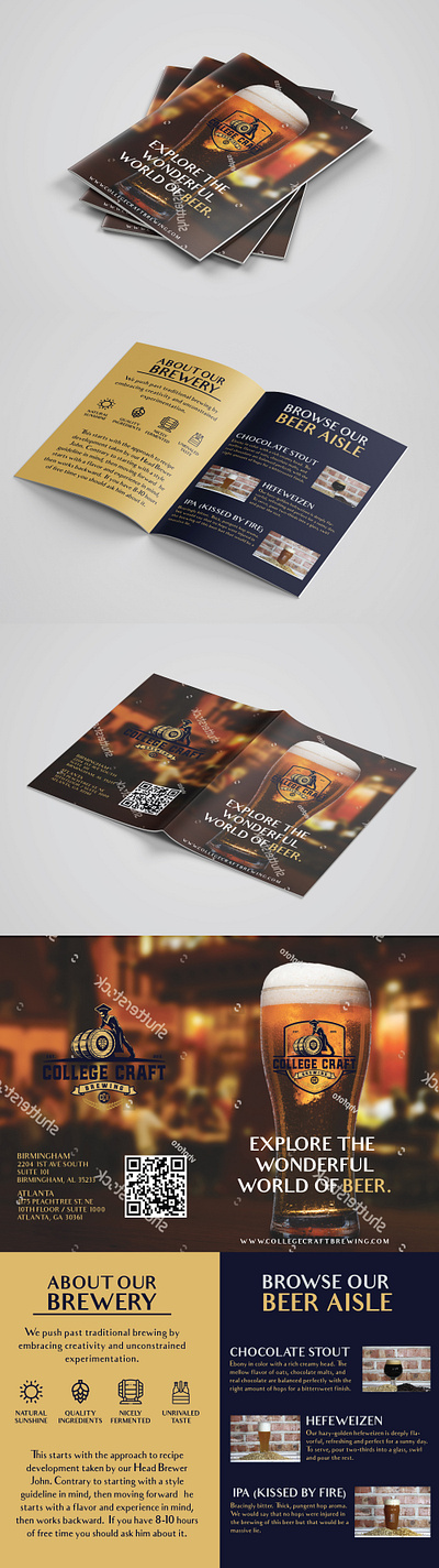 Beer Brochure a4 beer beer can bi fold brand branding brochure brush design flat flyer leaflet logo tri fold