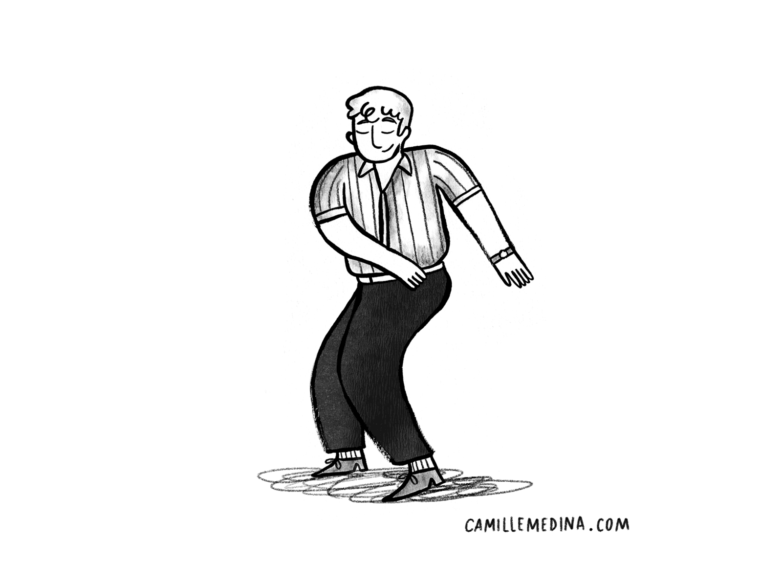 Twist Again animated gif animated illustration animation black and white dancing editorial editorial illustration gif illustration india ink mixed media spot illustration swinging twist twist again