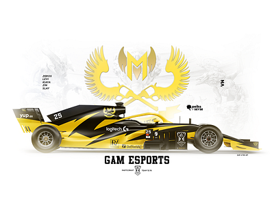 GAM ESPORTS - F1 WORLDS LOL 2019 automotive brand branding design f1 formula livery motorsport