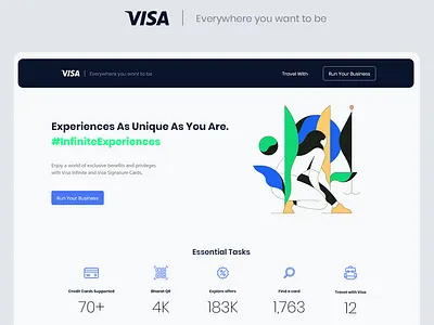 Visa website redesign app branding design icon illustration minimal ui ux vector web