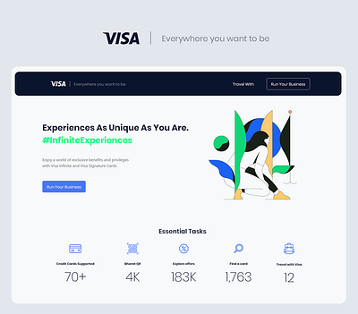 Visa website redesign app branding design icon illustration minimal ui ux vector web