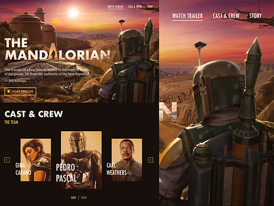 The Mandalorian Landing Page landing design landing page landing page concept landing page design landing page ui mandalorian pedro pascal star wars the mandalorian