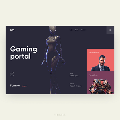 Gaming Portal. Home page concept cyber design figma gaming landing page minimalism typography ui ux web webdesign