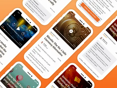 Different App Content Views app app design app ui article fab ios iphone iphone x mobile podcast ui ux video