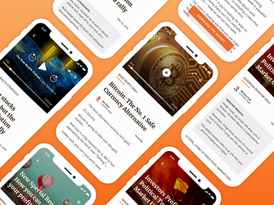 Different App Content Views app app design app ui article fab ios iphone iphone x mobile podcast ui ux video