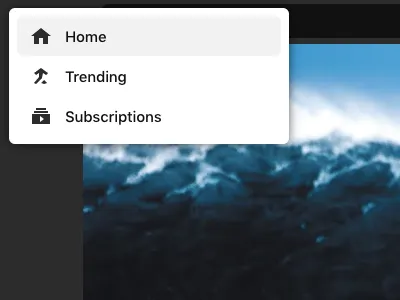 Screen Shot 23 10 12 home icon menu subscriptions trending