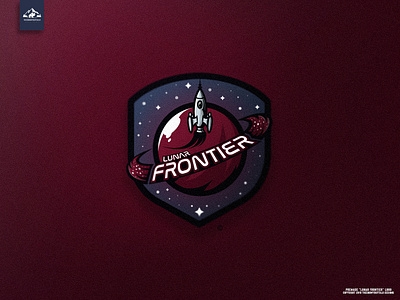 "Lunar Frontier" Premade Mascot Logo branding design esports icon identity illustration illustrator logo mascot logo rocket space typography