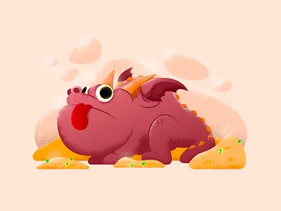Dragon art artist character design dragon gold illustration illustrator red texture vector