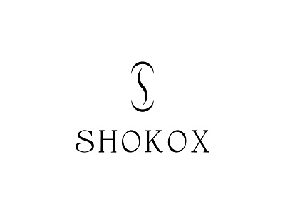 Shokox abstract black brand elegant flat lettering lettermark logodesign minimal type vector