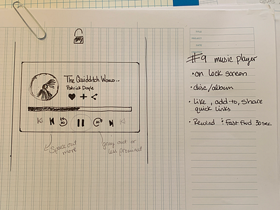 Daily UI #09 sketch challenge dailyui music player