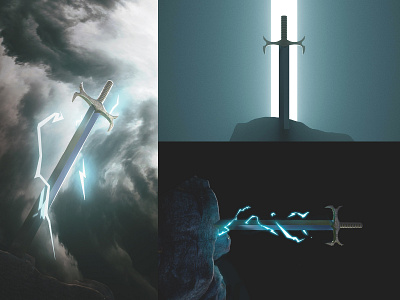 Excalibur Rip-Off 3d 3d animation 3d art blender blue cinema4d design excalibur graphicdesign graphics lightning maxon photoshop sword