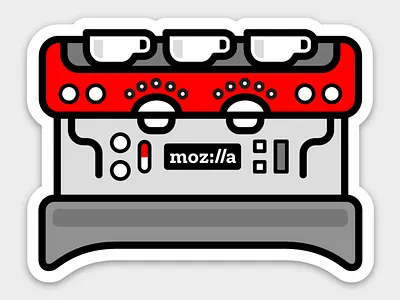 Espresso Machine (Toronto Office) artwork design espresso machine mozilla sticker stickermule vector