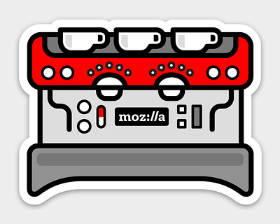 Espresso Machine (Toronto Office) artwork design espresso machine mozilla sticker stickermule vector