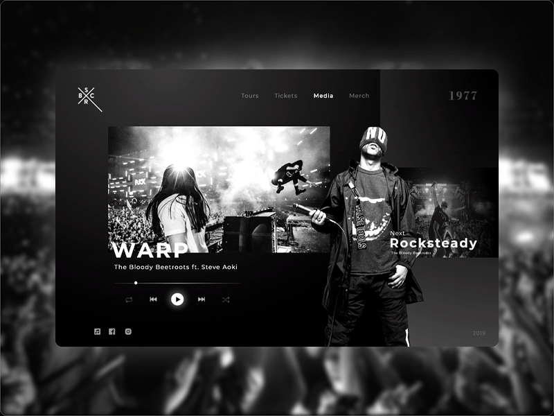 The Bloody Beetroots Concept animation art blackandwhite design experiment music slider ui web website