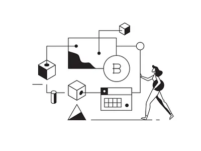 Exyte - Aerum Blockchain Platform bitcoin black and white blockchain crypto cryptocurrency design illustration minimal platform ui vector web