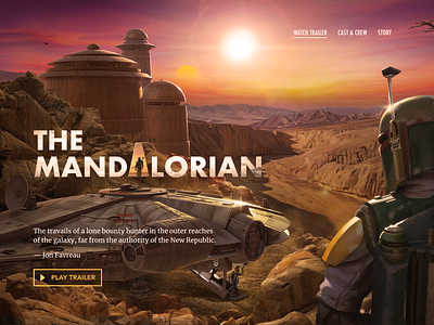 The Mandalorian Landing Page landing landing design landing page landing page concept landing page design landing page ui landingpage pedro pascal star wars the mandalorian