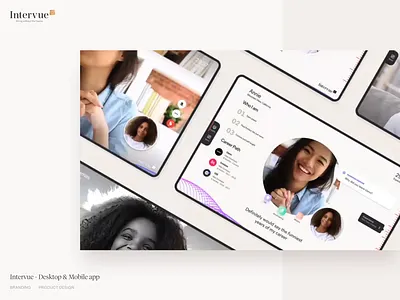 Intervue 3d app clean contrast illustration intraction logo motion recruiting ui ux web