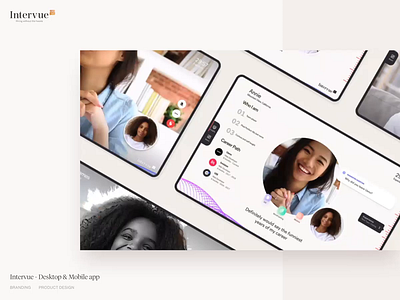 Intervue 3d app clean contrast illustration intraction logo motion recruiting ui ux web