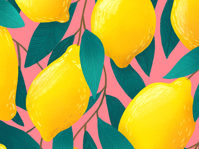 Lemon vibes 2d color colorful design illustration lemon pink procreate procreate app yellow