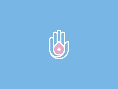 Healing blue branding clean design graphic hand health healthcare healthy illustration logo design logodesign logomark medic medical medicine modern strong symbol trend