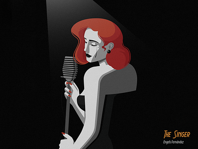 The Singer flat flat illustration illustration jazz minimalism retro vector vintage