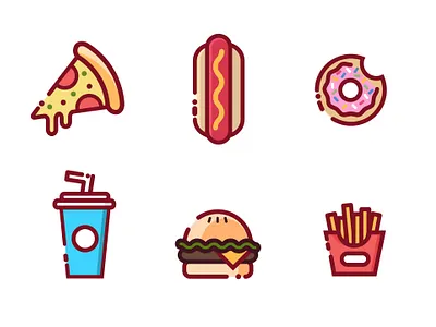 My favorite junk design flat food icon illustration minimal play series shapes vector