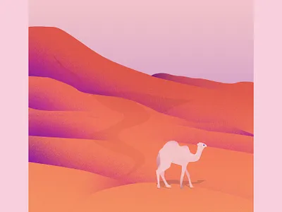 Desert animal beautiful desert design graphic happy illustration kawaii kid landscape minimal scene scenery vector