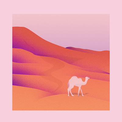 Desert animal beautiful desert design graphic happy illustration kawaii kid landscape minimal scene scenery vector