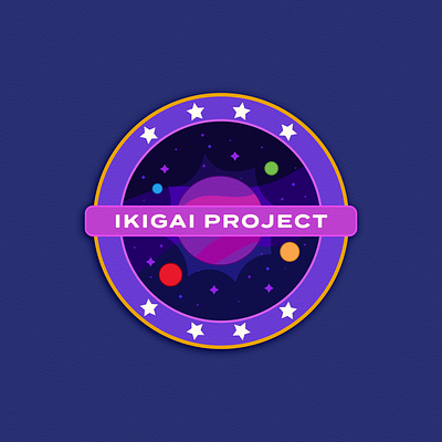 The Ikigai Project badge cosmos design illustration patch space vector weeklywarmup