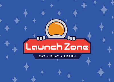 Launch Zone Logo design entertainment flat icon illustration kids logo play restaurant space typography vector