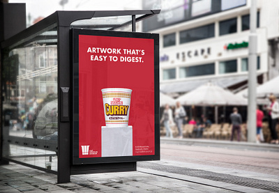 Cup Noodles Museum bus stop ad advertising branding curry design entertainment food noodles typography