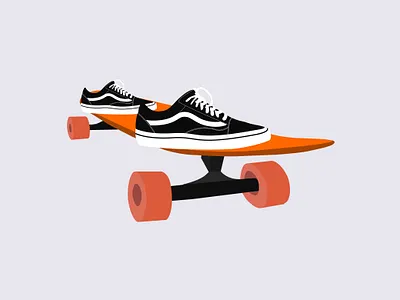 Skateboarding design flat illustration modern shoe shoes skateboard sneaker ui ux vans vector website