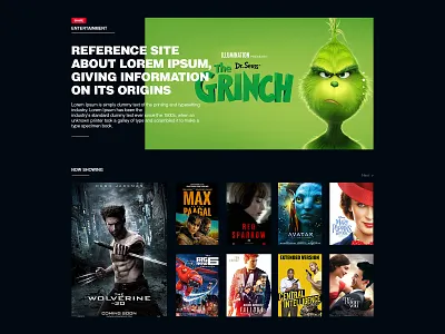 Entertainment Section on website entertainment homepage inspirational interactive interface movie movie section ui design webdesign website
