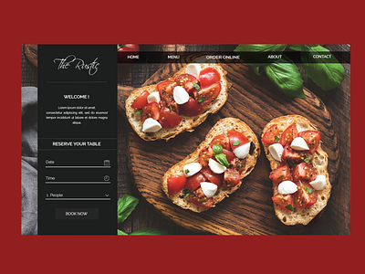 Resturant Online Reservation UI design onlinereservations ui design uidesign uiux webdesigning website concept website design