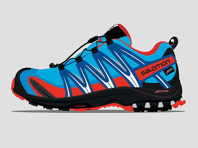 Salomon XA PRO 3D GTX adobe graphic graphic design illustration illustrator ilustración sneakers trainers vector