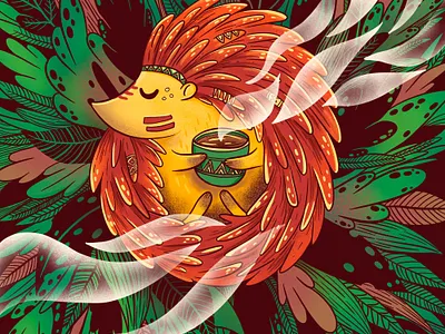 hedgehog 2d art character illustration procreate