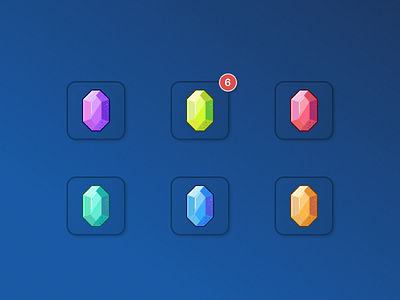 Game items - Gemstones awards crystals design diamonds figma game gem gemstone icon icons oneline rpg shine sketch ui vector