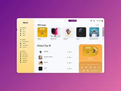 Music web player css design desktop development music music player musician sound ui uidesign uiux uxdesign web site webdesign