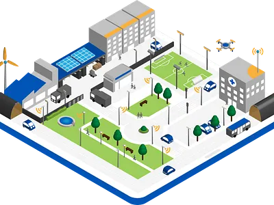 City map in flat design for Europhane urban lighting manufacture flatdesign vector