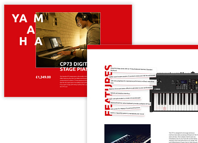 Concept eCommerce Page css grid ecommerce magento red typography white yamaha