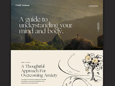 Overly Anxious branding clean concept design illustration layout minimal ui web website