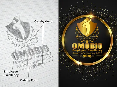 Gatsby Theme Logo design for employee award ceremony award show gatsby logo design sketches