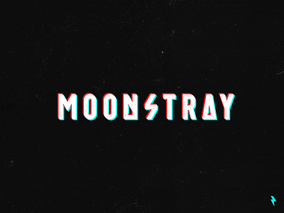 Moonstray alternative branding calligraphy emblem graphic design guitar illustration lettering logo logotype mark moon music retro retrowave rock stray typography vector vintage