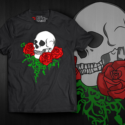 Skull Rose Tshirt app branding design gothic icon illustration logo skull tshirt tshirt design typography ui ux vector