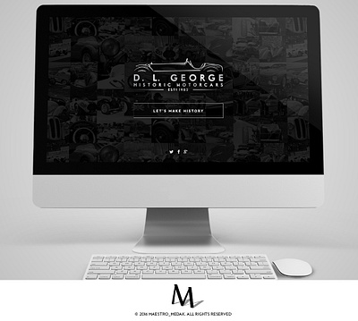 Website page for D. L. George Historic Motorcars automotive classic car historic photoshop web website design