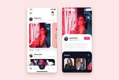 Social Mobile App UI Kit Template android app kit mobile post sketch template theme trend ui