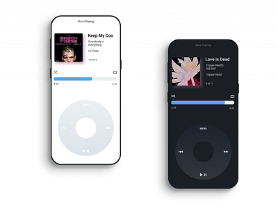 iPod Classic X - Throwback Concept app design apple figma ios iphone iphone app iphone x iphonex ipod classic ipod touch minimalist music app music player throwback ui user interface ux