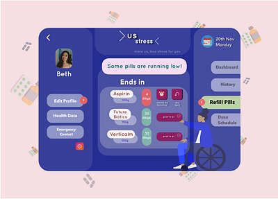 Health Web App 👩🏻‍⚕️ Part 2 💊 💉 💊 ( Med4U) app design medicine pills pills reminder reminder ux ux design web web design