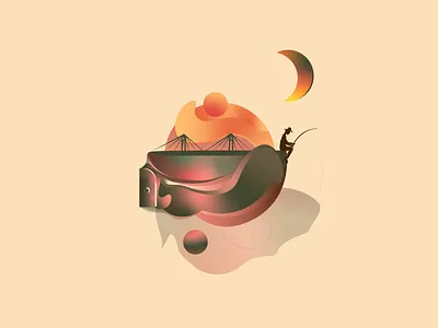 Dreamcatcher illustration mvog art direction artwork bridges dreamcatcher dreams fantasy art fisherman gradient illustration illustration art vector web illustration