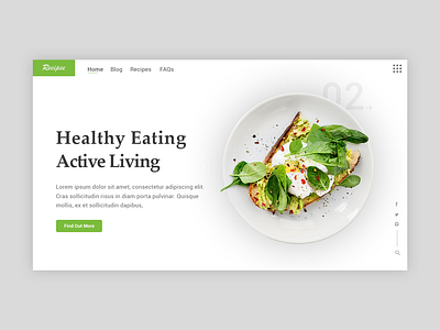 Clean Recipes Landing Page app ui clean ui dashbaord design exploration healthy illustration landing page minimal recipe recipes simple design ui ui ux ui design ux vector web header webdesign website design